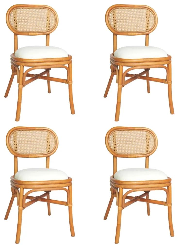 Jedálenské stoličky 4 ks svetlohnedé ľan 3071722