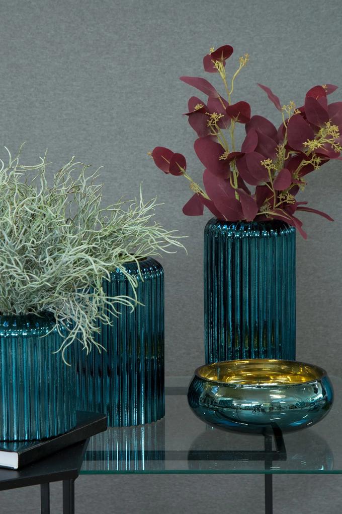 Dekoratívna váza NELA 15x30 CM tmavá tyrkysová