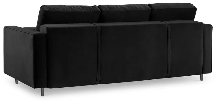 Čierna zamatová rozkladacia pohovka Milo Casa Santo