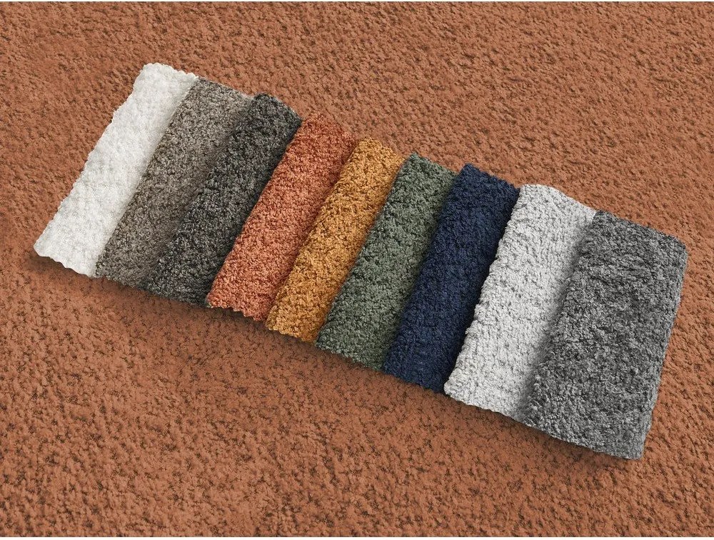 Oranžová podnožka z textílie buklé Azra – Bobochic Paris