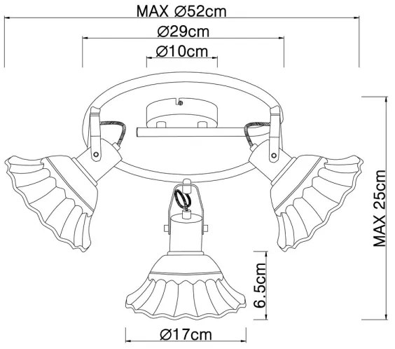Globo 54050-3 - Bodové svietidlo JOWITA 3xE27/40W/230V