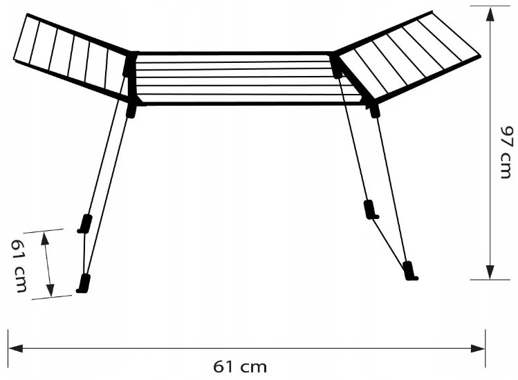 Erga Model 205, stabilný rozkladací sušiak na bielizeň 170x61x97 cm, biela-šedá, ERG-SEP-1251SSM205WHI