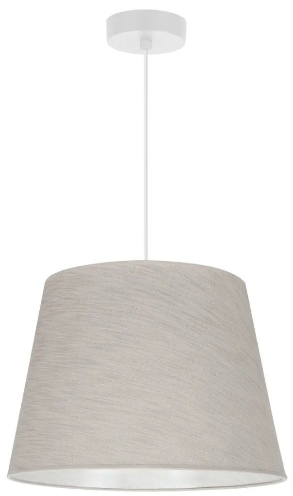Závesné svietidlo Len, 1x svetlobéžové textilné tienidlo, (fi 38 cm), w