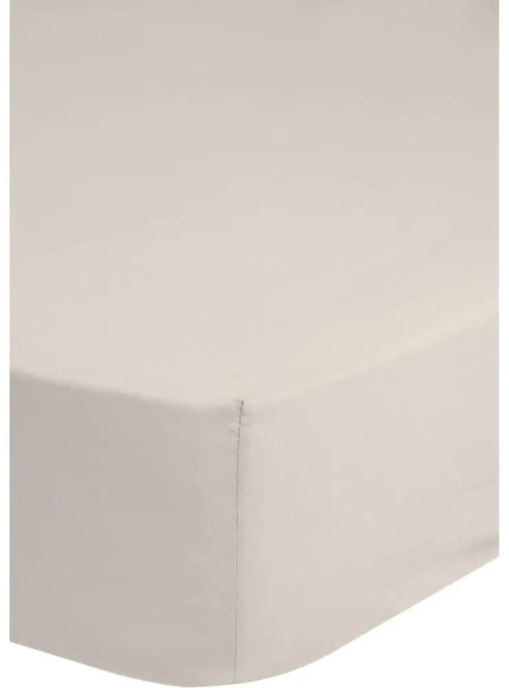 Béžová bavlnená elastická plachta Good Morning, 160 x 200 cm