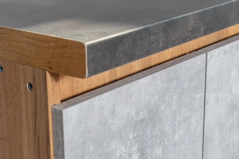 Kuchynská linka Nela II -  180/240, dub wotan / metropolis