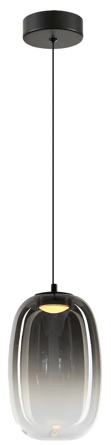 Závesné svietidlo Vaso, 1x grafitové sklenené tienidlo, (fi 13cm), b