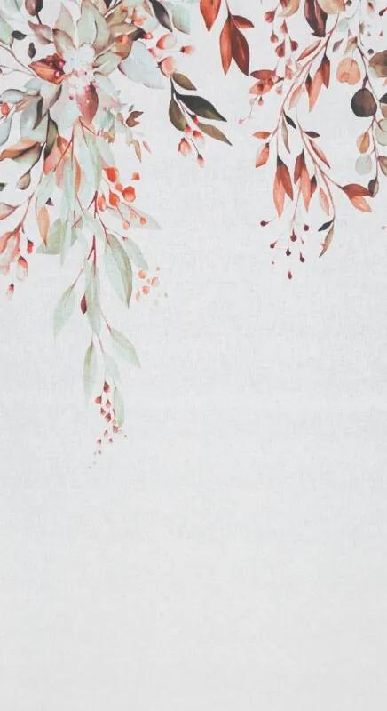 Dekorstudio Set dvoch dekoračných etamínových závesov MEG s motívom jesenných kvetov