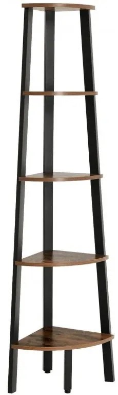 Rohový regál Vasagle Wetty čierny/hnedý