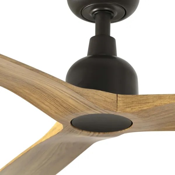 FARO 34360 - Stropný ventilátor OUTWOOD L hnedá/čierna pr. 150 cm IP44 + DO