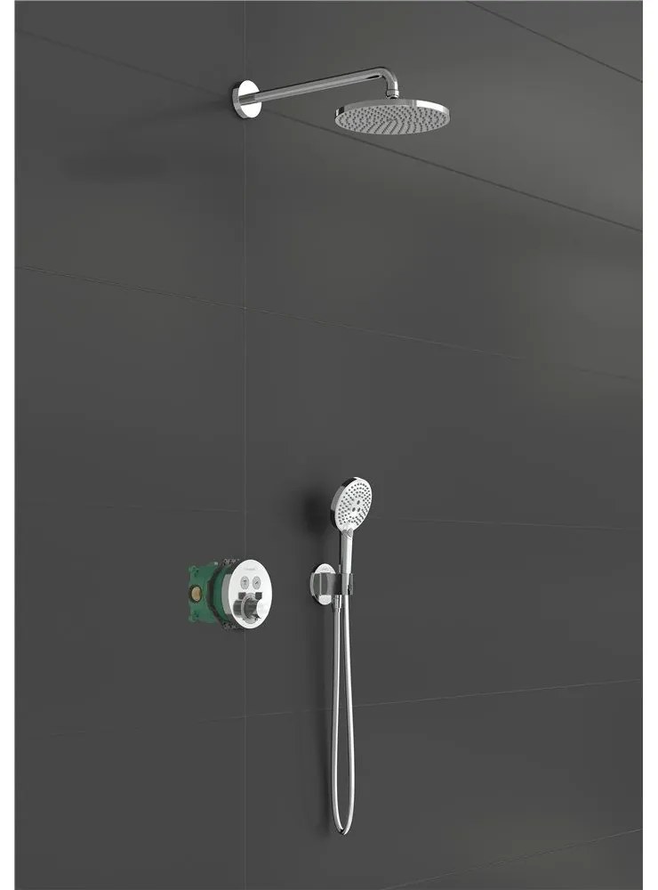 HANSGROHE Raindance S sprchový systém pod omietku s termostatom ShowerSelect S, horná sprcha 1jet PowderRain priemer 240 mm, ručná sprcha 3jet, chróm, 27951000