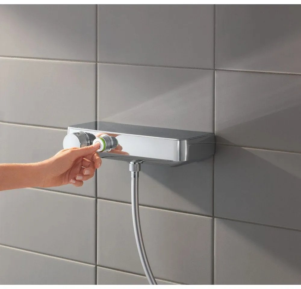 GROHE Grohtherm SmartControl nástenná termostatická sprchová batéria DN 15, so sprchovou súpravou (sprchová tyč 600 mm), chróm, 34720000