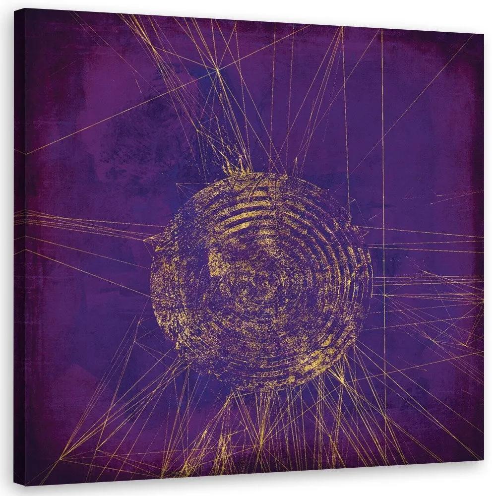 Gario Obraz na plátne Zlatý kruh fialové pozadie - Andrea Haase Rozmery: 30 x 30 cm