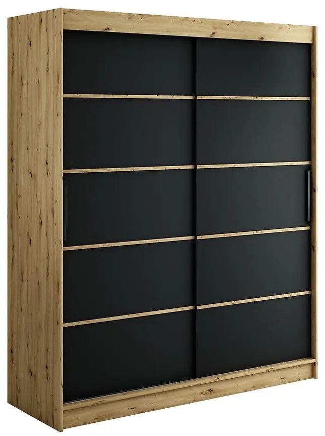 Skriňa Halifax V1 180 Dub Artisan/čierna