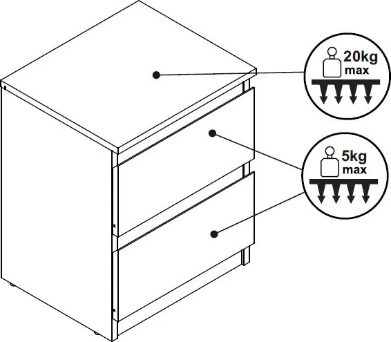 Skrinka /nočný stolík Carlos 402S, dub artisan