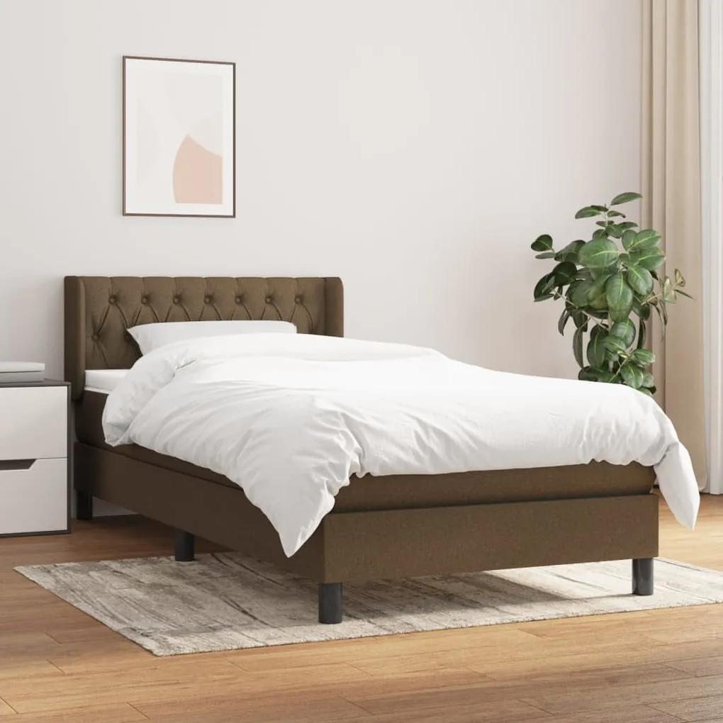 Boxspring posteľ s matracom tmavohnedá 90x190 cm látka 3129916