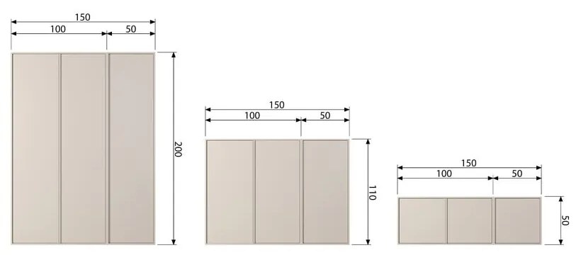 Krémová modulárna skriňa z borovicového dreva 100x50 cm Daily – vtwonen
