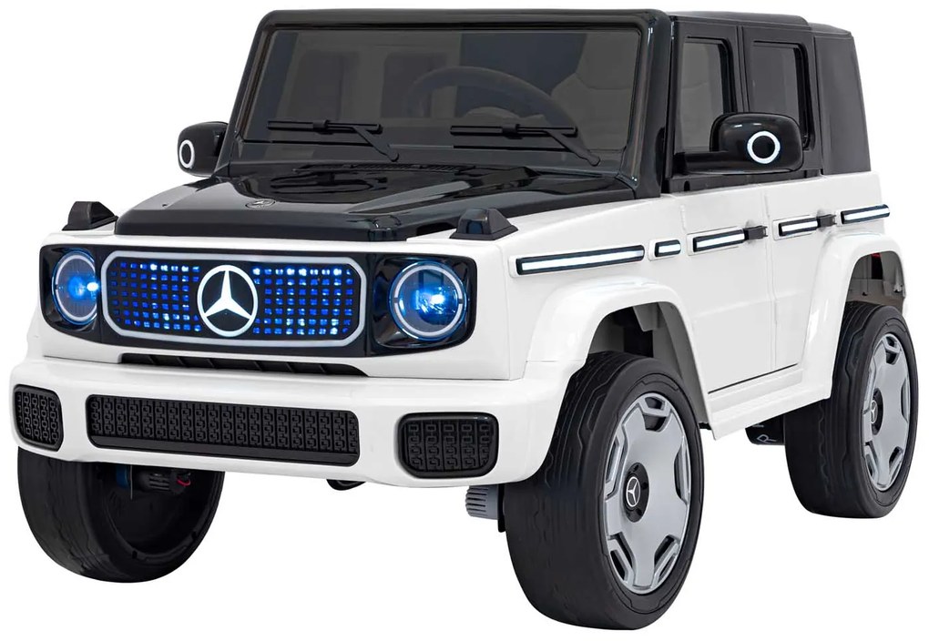 Detské autíčko s elektrickým pohonom 4x4 Mercedes Benz EQG - biele