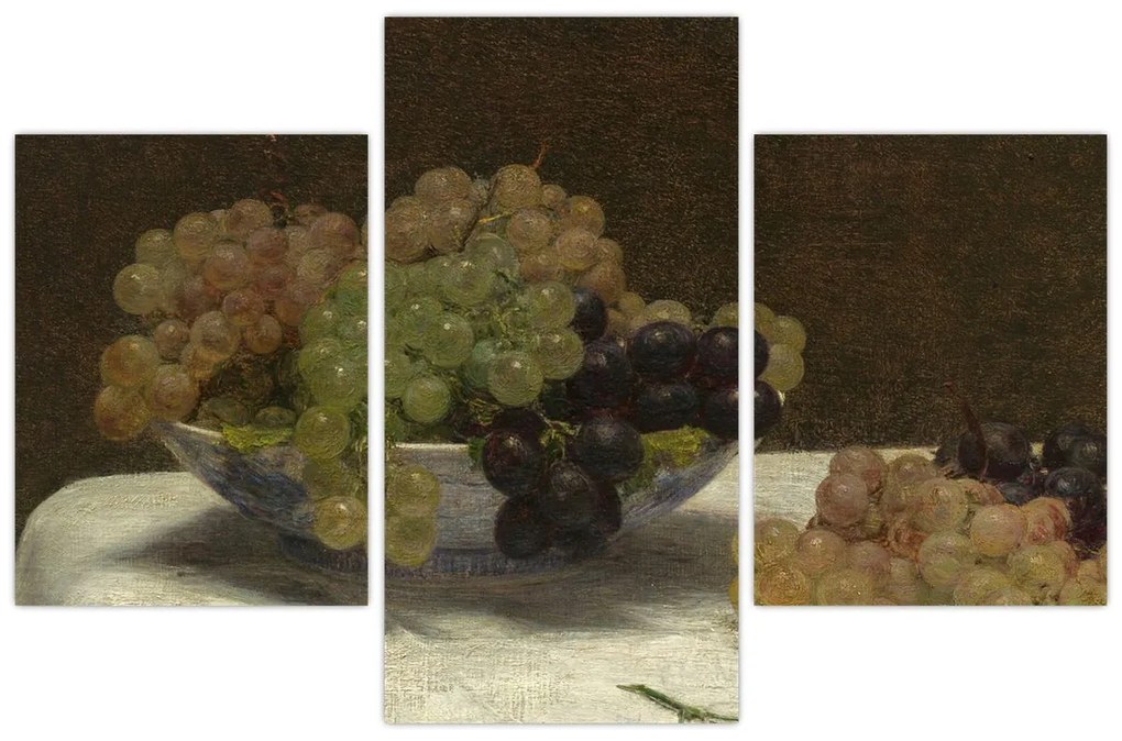 Obraz - Henri Fantin-Latour, Still Life with Grapes and a Carnation, reprodukcia (90x60 cm)