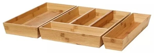 Goodhome Organizér do šuplíku, do kuchyně, příborník - NITAKI bambusový 20 x 43 cm