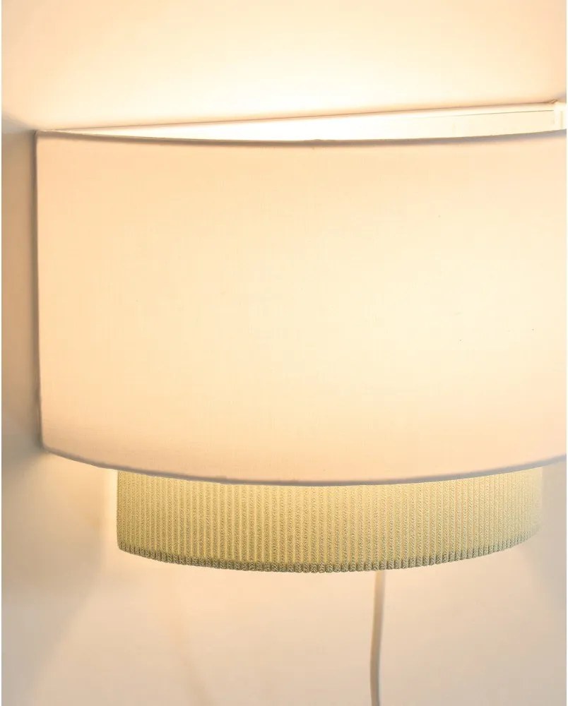 Biele/tyrkysovomodré detské svietidlo s textilným tienidlom Bianella – Kave Home