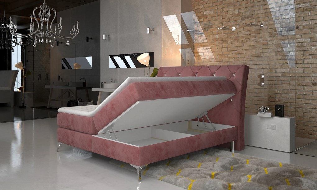 Štýlová box spring posteľ Merkur 180x200, šedá