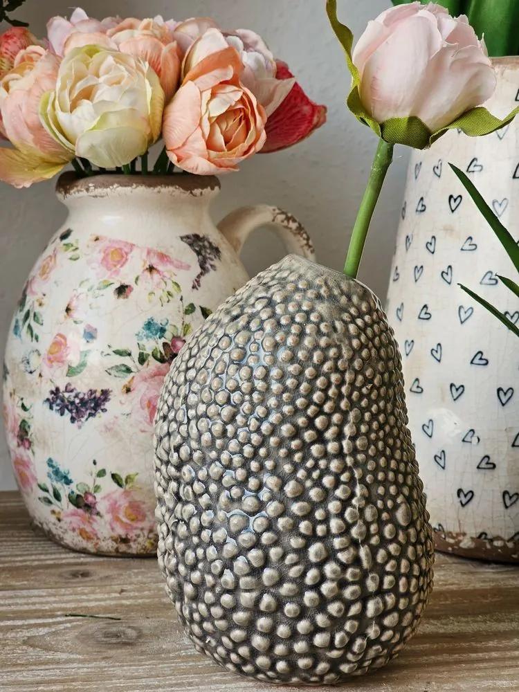 Sivá keramická váza Kyana S - Ø 10*15 cm
