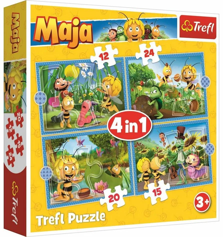 Trefl Puzzle Včielka Maja Dobrodružstvo 4v1 (12,15,20,24 dielikov)