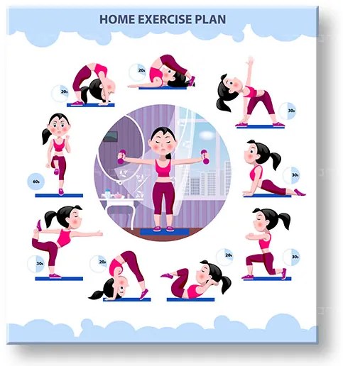 Motivačný obraz na stenu Home exercise plan | rôzne rozmery