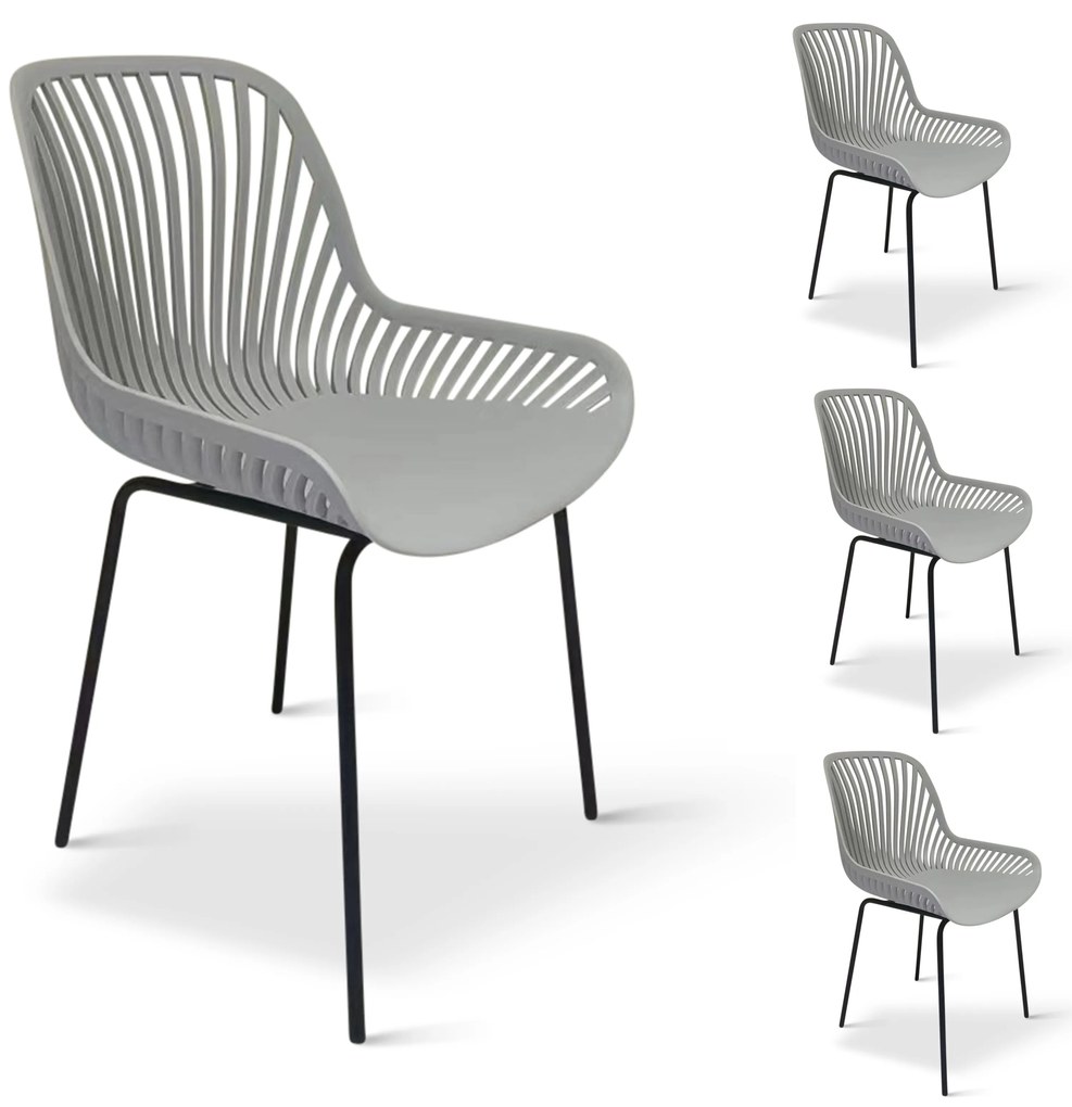 Noela Dizajnová stolička GABY sivá 4 ks