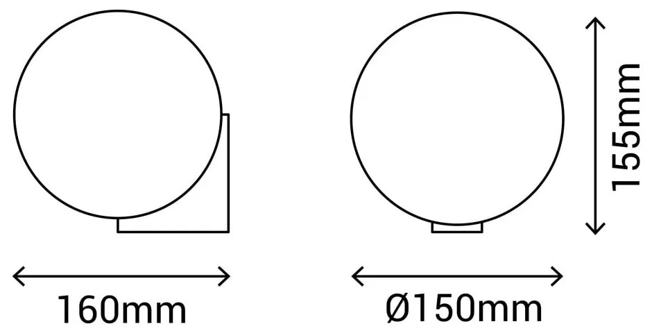 Čierne nástenné svietidlo SULION Obi, ø 15 cm