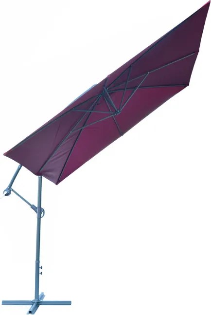 Rojaplast 3880 Štvorcový slnečník kovový - bordó 270 x 270 cm