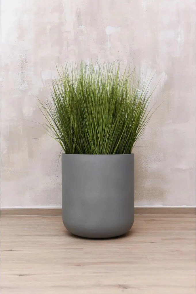 Kvetináč CHICO, sklolaminát, priemer 45 cm, beton design sivý