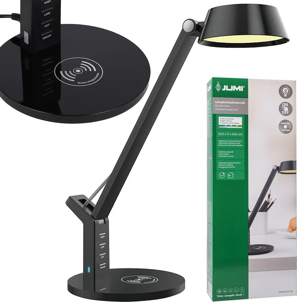 JU Čierna stolná LED lampa 8 W