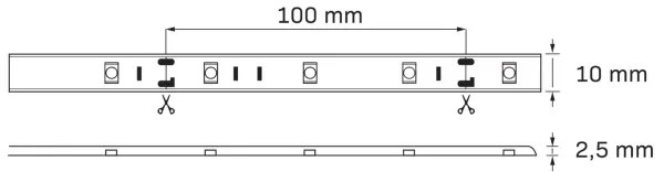 LED RGB Stmievateľný vonkajší pásik 5m LED/14W/12V IP65 + DO