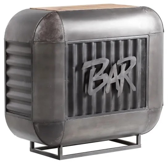furniture-nabytek.cz - Barový jedálenský stôl Bolton z kovu a manga, lakovaný, strieborný – 112×50×105 cm