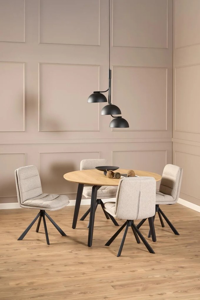 Otočná jídelní židle Dean béžová/černá