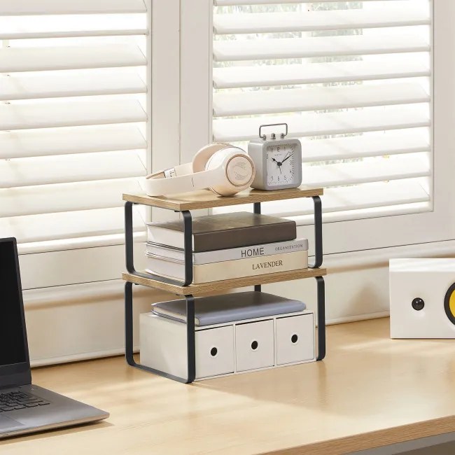 Set stohovateľných poličiek OSKAR KCS020B11 hnedý (2 ks)