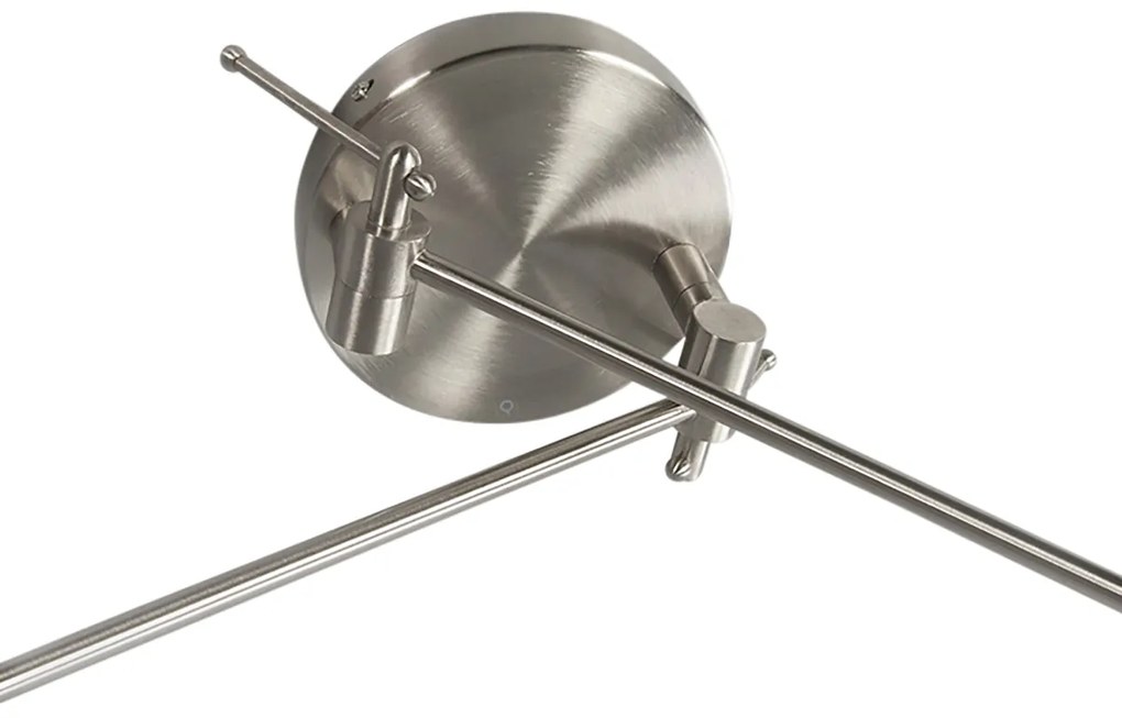 Oceľové závesné svietidlo s tienidlom 35 cm svetlosivá nastaviteľná 2-svetlo - Blitz