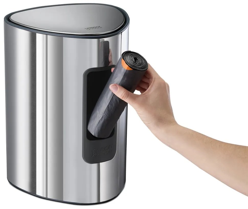Nášľapný plastový odpadkový kôš v striebornej farbe 5 l Luxe – Joseph Joseph