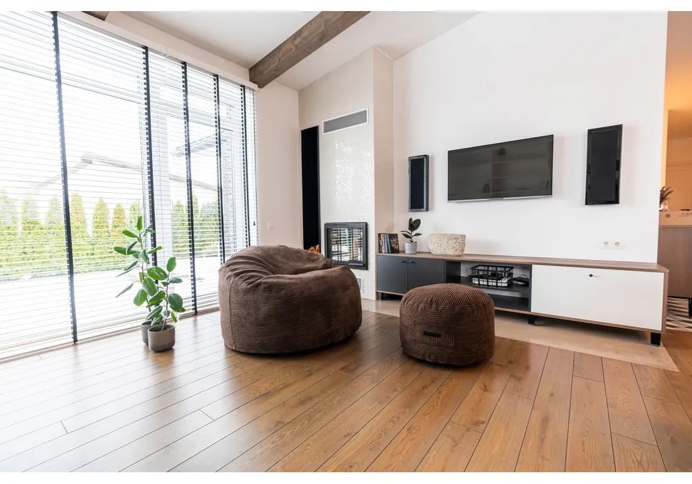 Krémový menčestrový detský sedací vak Om 85 – SLOWDOWN