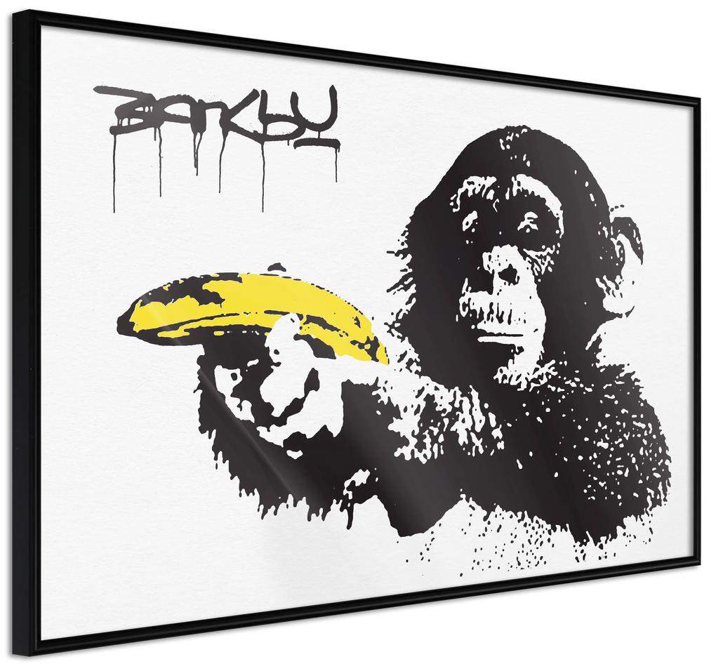 Artgeist Plagát - Banana Gun [Poster] Veľkosť: 60x40, Verzia: Čierny rám s passe-partout