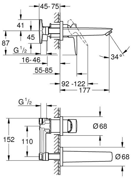 GROHE 20474001 - Umývadlová batéria 177 mm, lesklý chróm