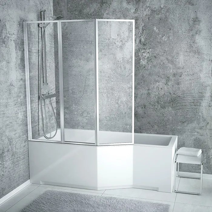 Besco Akrylátová atypická vaňa s vaňovou zástenou INTEGRA VK 3 150x75 (170x75) BESCO-Rozmery: 150x75, BESCO-Farba: Biela, BESCO-Orientácia: Ľavá