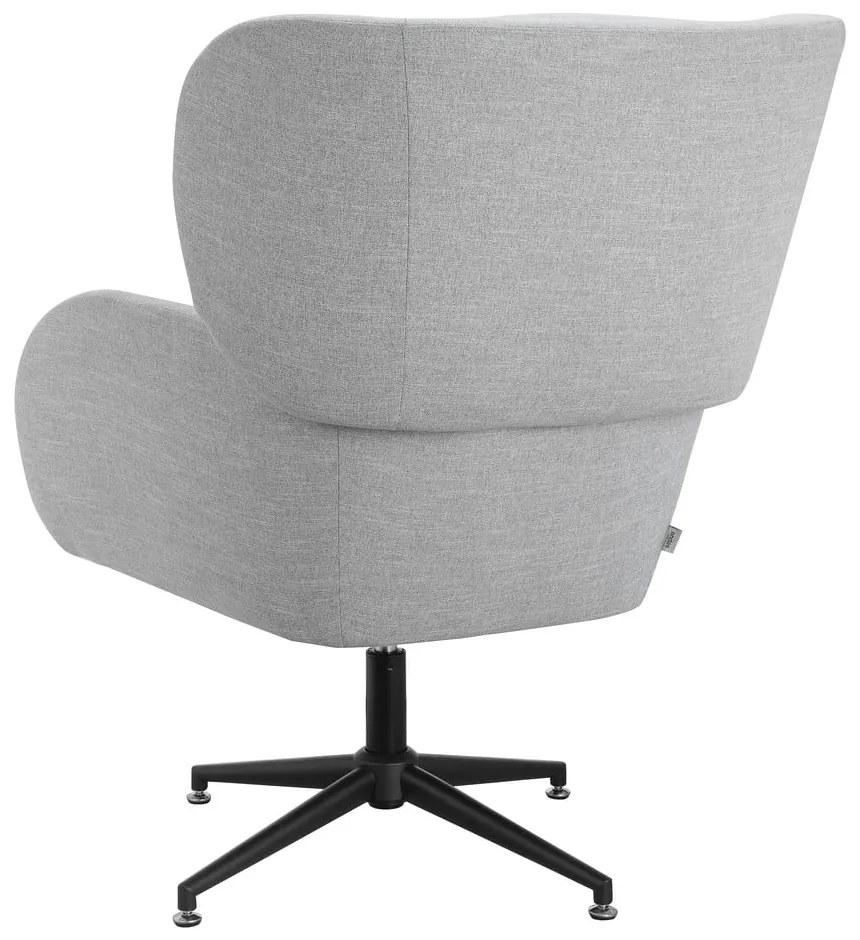 Svetlosivé zamatové kreslo ušiak Vanessa – Støraa