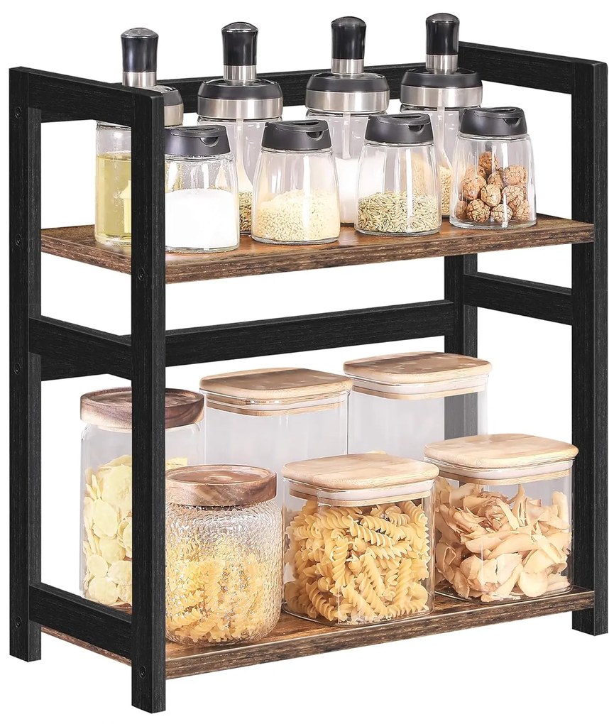 Kuchynský regál Ledulo hnedý/čierny