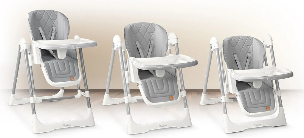 Detská stolička 3v1 Nukido Elite - sivá