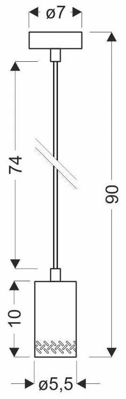 Čierne závesné svietidlo s dreveným tienidlom ø 7 cm Tubo – Candellux Lighting