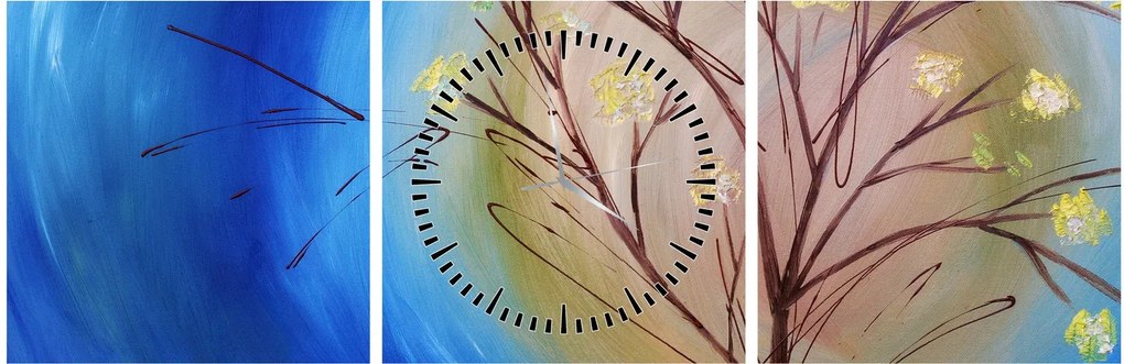 Obraz - Strom zakrývajúci slnko (s hodinami) (90x30 cm)