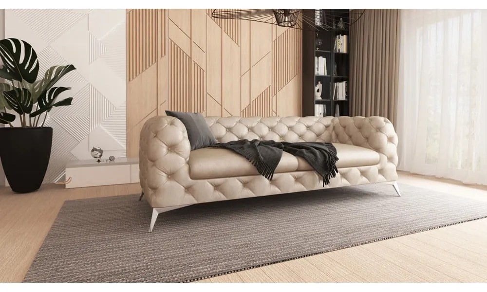 Béžová zamatová pohovka 225 cm Chelsea – Ropez