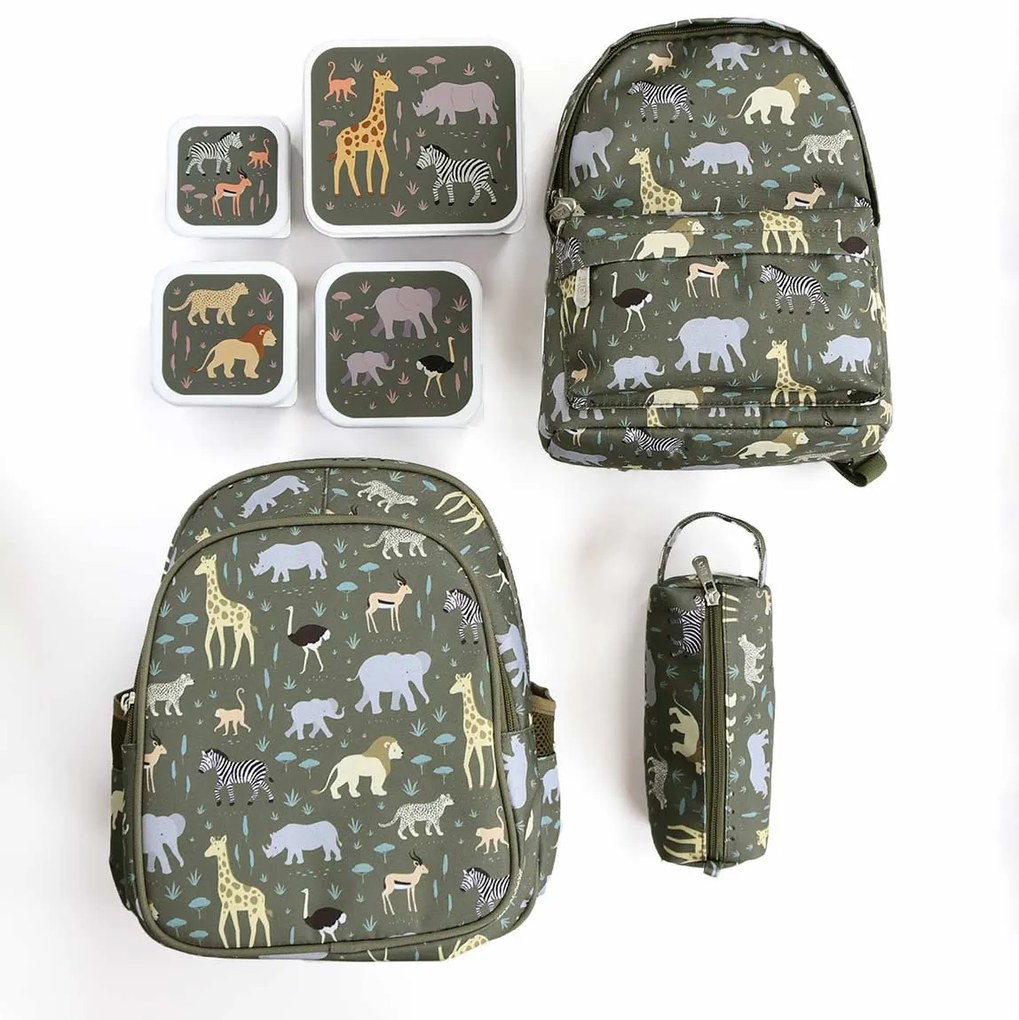 A Little Lovely Company - súprava štyroch desiatových škatuliek - zvieratá zo savany